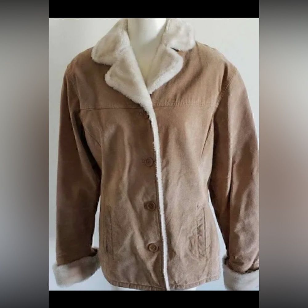 🔥🔥Adler collection Beautiful vintage lambskin tan leather jacket super warm